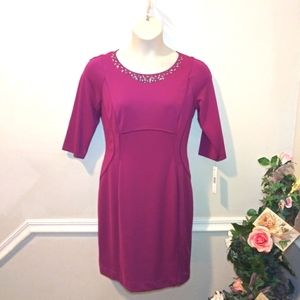 Alex Marie Rasberry With Smoky Rhinestones Zooey Cocktail Dress